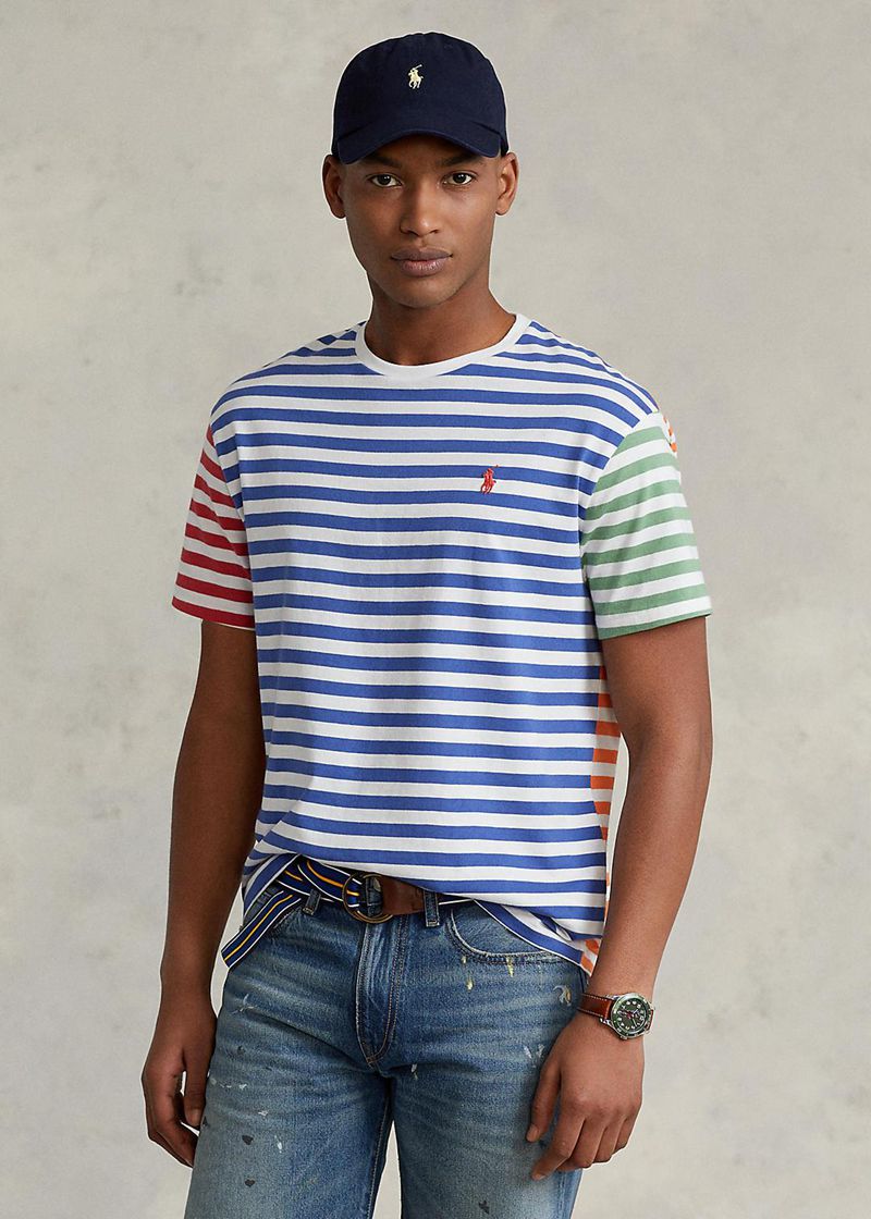 Camiseta Polo Ralph Lauren Hombre Custom Slim Fit Striped Jersey Chile Multicolor KSQYB-4160